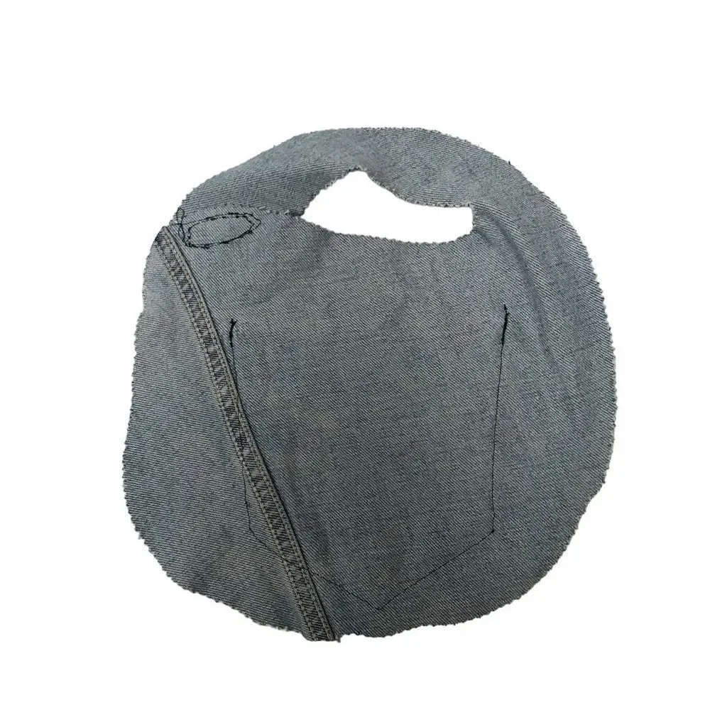 Handmade Mac truck embroidered recycle denim bib 0S‎